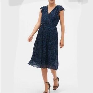 Banana Republic Blue Leopard Dress Women’s size small